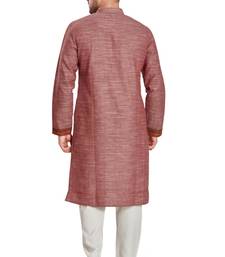 Pink with texture fabric and embroidered kurta payjama etnic wear / festive wear