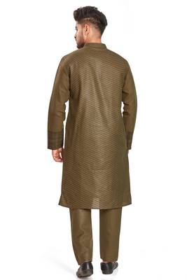 Brown hand block printed kurta viscos kurta payjama etnic wear / festive wear 2