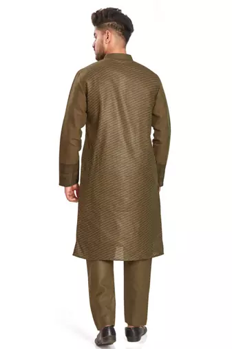 Brown hand block printed kurta viscos kurta payjama etnic wear / festive wear