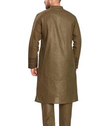 Brown hand block printed kurta viscos kurta payjama etnic wear / festive wear