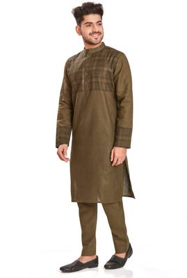 Brown hand block printed kurta viscos kurta payjama etnic wear / festive wear 3