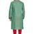 Green hand block printed kurta with embroidery viscos kurta payjama etnic wear / festive wear