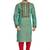 Green hand block printed kurta with embroidery viscos kurta payjama etnic wear / festive wear