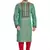 Green hand block printed kurta with embroidery viscos kurta payjama etnic wear / festive wear