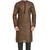 Brown hand block printed golden foil kurta viscos kurta payjama etnic wear / festive wear