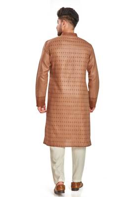 Brown hand block print  viscos traditional kurta payjama etnic wear / festive wear 2