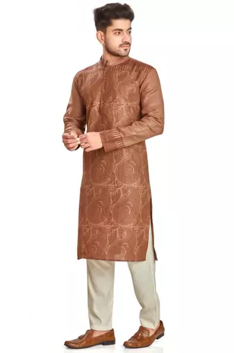 Brown hand block print  viscos traditional kurta payjama etnic wear / festive wear
