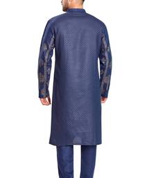 Navy blue hand block golden foil print kurta viscos traditional kurta payjama etnic wear / festive wear