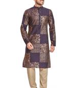 Purple hand block kurtra viscos traditional kurta payjama etnic wear / festive wear