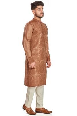 Brown hand block print  viscos traditional kurta payjama etnic wear / festive wear 4
