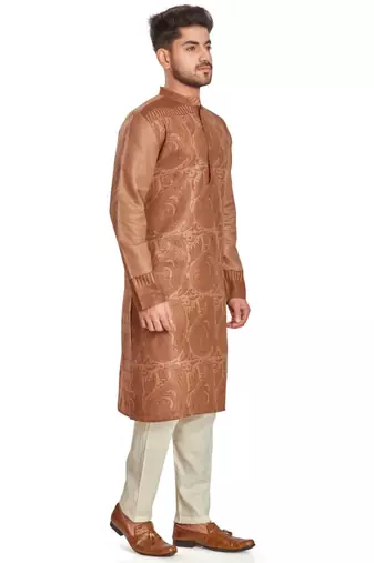 Brown hand block print  viscos traditional kurta payjama etnic wear / festive wear