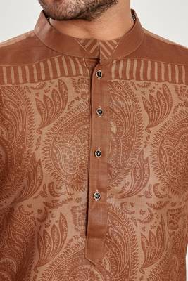 Brown hand block print  viscos traditional kurta payjama etnic wear / festive wear 5