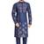Navy blue hand block golden foil print kurta viscos traditional kurta payjama etnic wear / festive wear