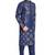 Navy blue hand block golden foil print kurta viscos traditional kurta payjama etnic wear / festive wear