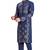 Navy blue hand block golden foil print kurta viscos traditional kurta payjama etnic wear / festive wear