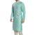 Blue hand block silver foil printed viscos kurta payjama ethnic wear / festive wear