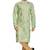 Green hand block silver foil printed viscos kurta payjama etnic wear / festive wear