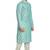 Blue hand block silver foil printed viscos kurta payjama ethnic wear / festive wear