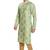Green hand block silver foil printed viscos kurta payjama etnic wear / festive wear