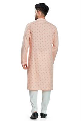 Baby pink hand block printed kurta viscos kurta payjama etnic wear / festive wear 2