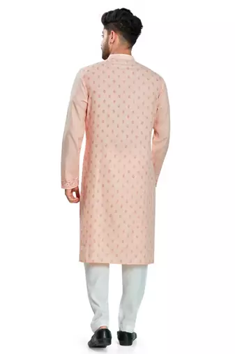 Baby pink hand block printed kurta viscos kurta payjama etnic wear / festive wear