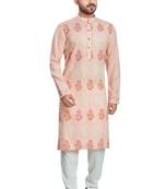 Baby pink hand block printed kurta viscos kurta payjama etnic wear / festive wear