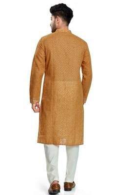 Brown hand block silver foil kurta viscos kurta payjama etnic wear / festive wear 2