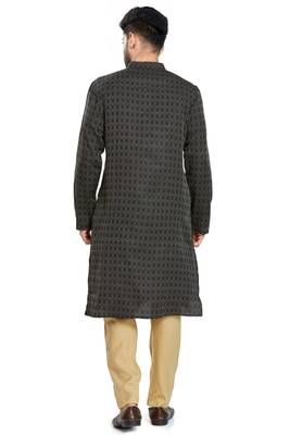 Black jacquard kurta payjama etnic wear / festive wear 2