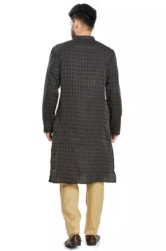 Black jacquard kurta payjama etnic wear / festive wear