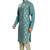 Teal green hand block foil printed kurta viscos kurta payjama etnic wear / festive wear