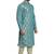 Teal green hand block foil printed kurta viscos kurta payjama etnic wear / festive wear