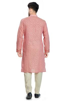 Pink hand block foil printed kurta viscos kurta payjama etnic wear / festive wear 2