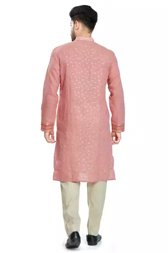 Pink hand block foil printed kurta viscos kurta payjama etnic wear / festive wear