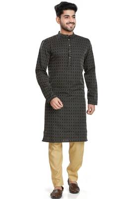 Black jacquard kurta payjama etnic wear / festive wear 1