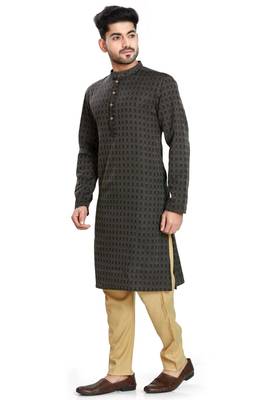 Black jacquard kurta payjama etnic wear / festive wear 3