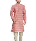 Pink hand block foil printed kurta viscos kurta payjama etnic wear / festive wear