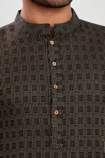 Black jacquard kurta payjama etnic wear / festive wear