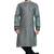 Grey hand block printed viscos kurta payjama ethnic wear / festive wear