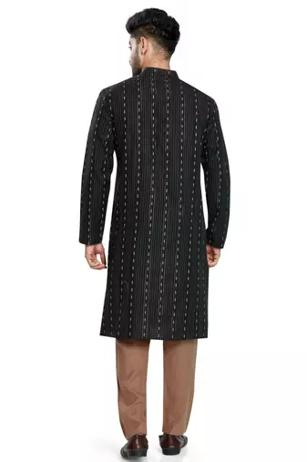 Black jacquard kurta payjama etnic wear / festive wear