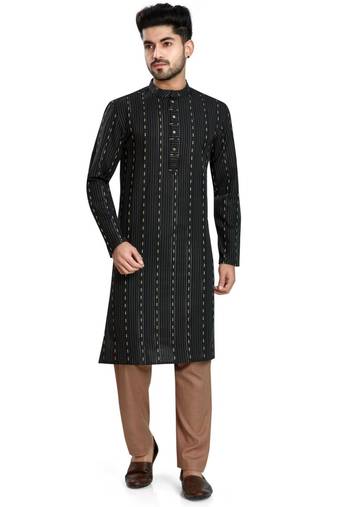 Black jacquard kurta payjama etnic wear / festive wear