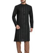 Black jacquard kurta payjama etnic wear / festive wear