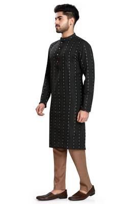 Black jacquard kurta payjama etnic wear / festive wear 3