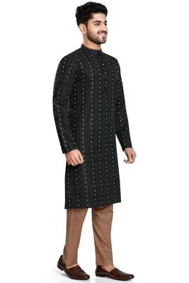 Black jacquard kurta payjama etnic wear / festive wear 4