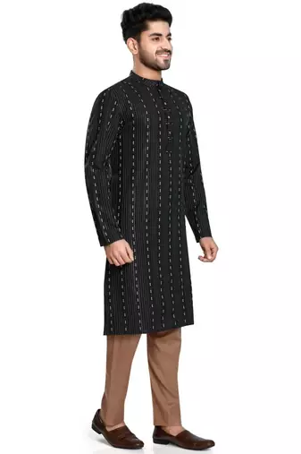 Black jacquard kurta payjama etnic wear / festive wear
