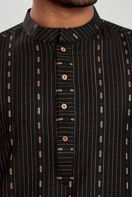 Black jacquard kurta payjama etnic wear / festive wear 5