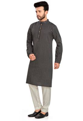 Black jacquard kurta payjama etnic wear / festive wear 2