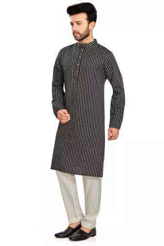 Black jacquard kurta payjama etnic wear / festive wear
