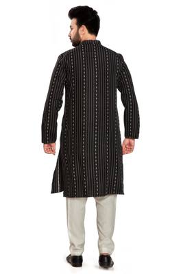 Black jacquard kurta payjama etnic wear / festive wear 2