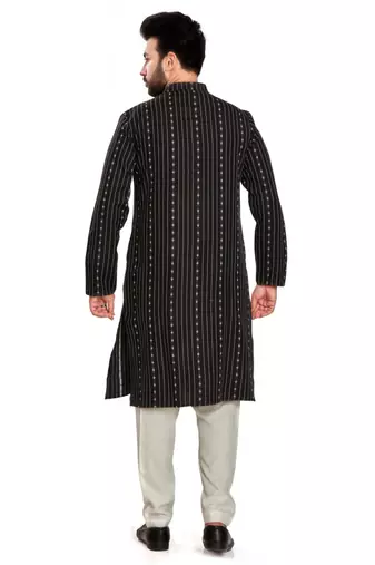 Black jacquard kurta payjama etnic wear / festive wear