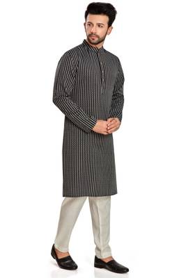 Black jacquard kurta payjama etnic wear / festive wear 3